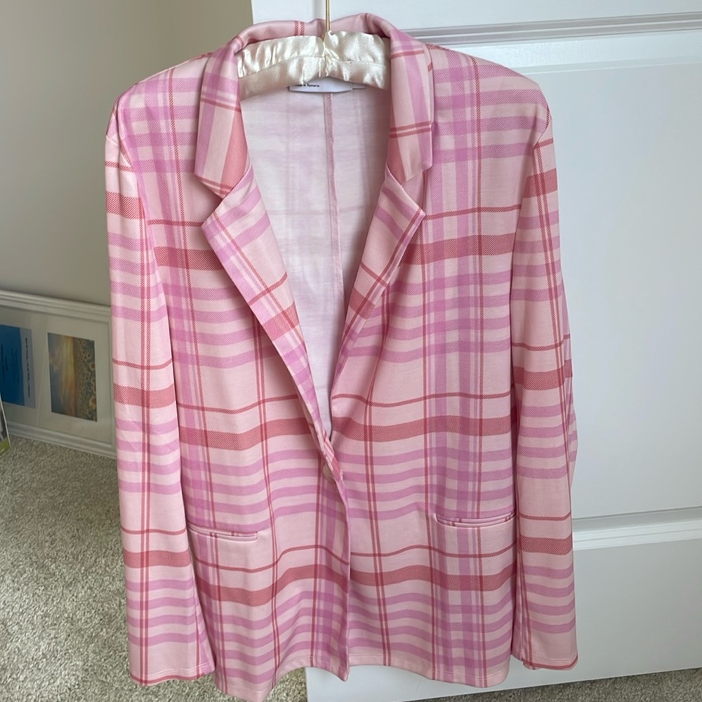 Pink Plaid Blazer